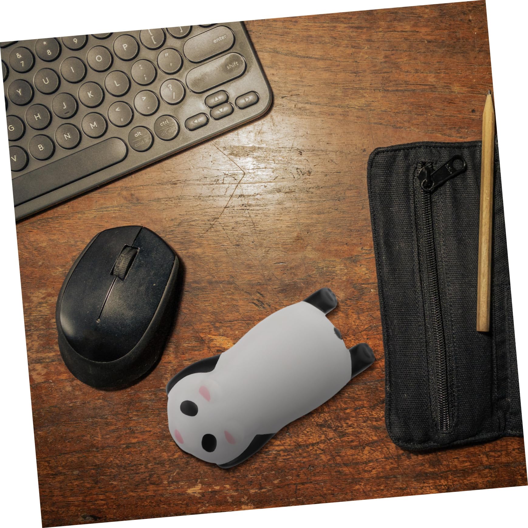 NUOBESTY 3pezzi Cuscino Poggiapolsi Per Mouse Forma Di Panda Supporto Ergonomico Pu Tappetino Da Gaming Leggero e Compatto Per Ufficio e Studio
