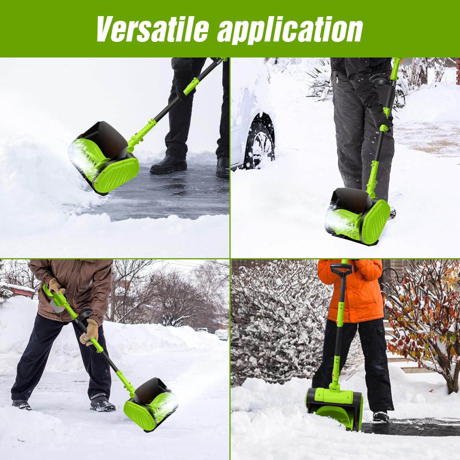 Fraise à neige sans fil, pelle à neige électrique, souffleuse à neige électrique amovible, moteur sans balais 550 W, largeur de 30 cm, profondeur de 16 cm, portée de jet 8 m, pour toutes les routes