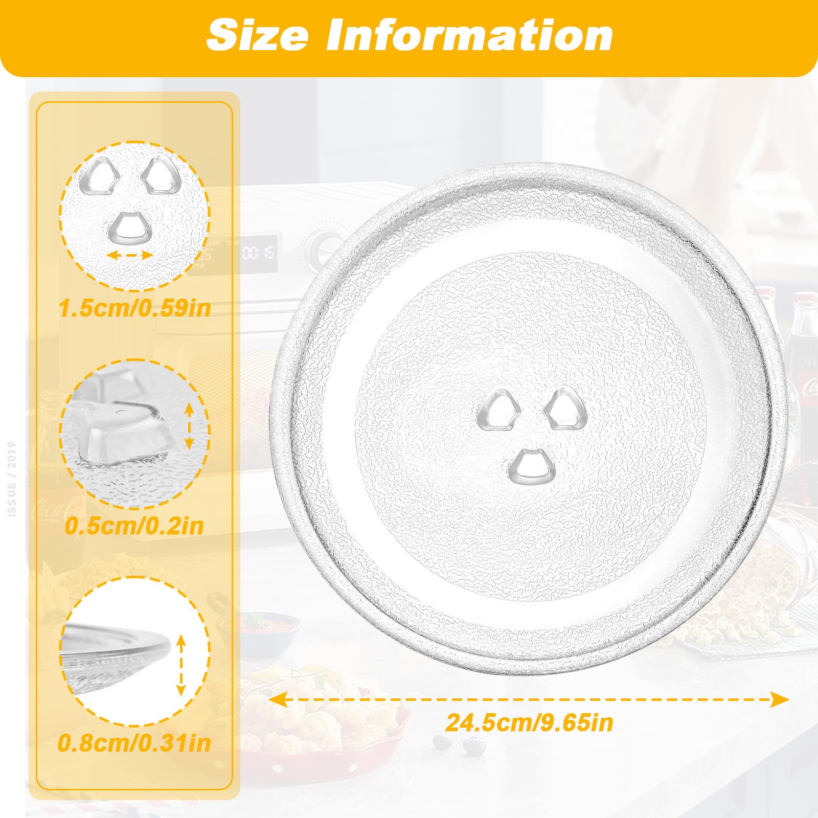 Piatto Girevole In Vetro Per Microonde 24,5 Cm – Universale E Trasparente