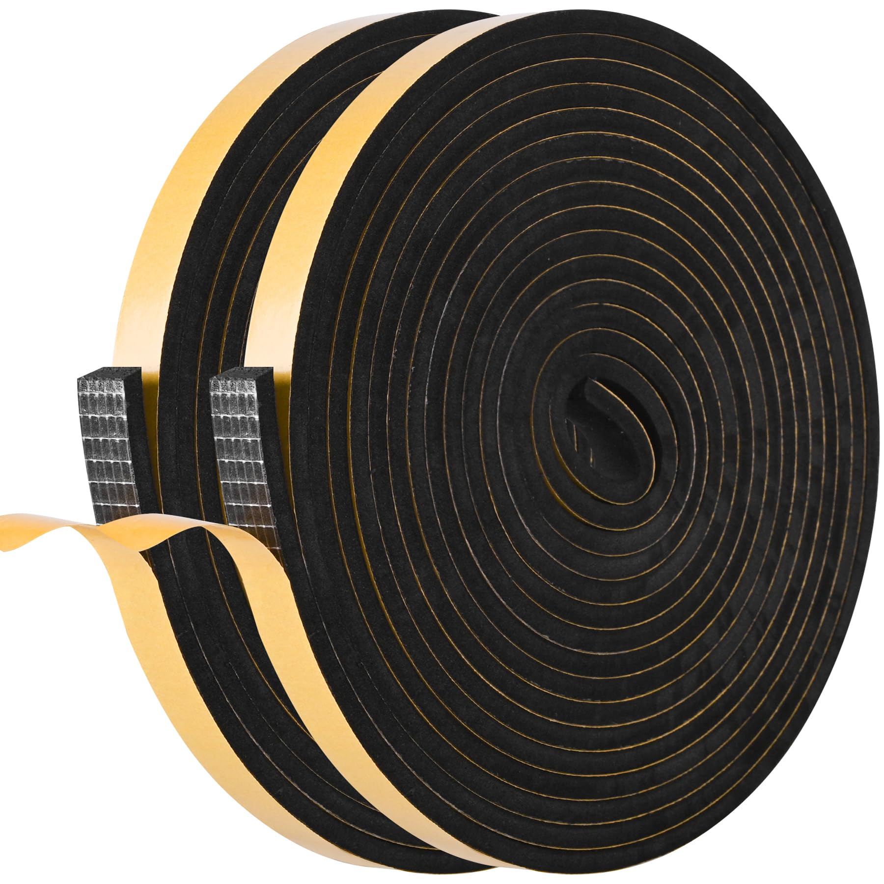 Photo 1 of Self Adhesive Foam Tape Weatherstrip 1/4in x 1/4in x 33Ft High Density Foam Insulation Strips Foam Seal Weather Stripping with Strong Adhesive for Door and Window Sound Isolation Soundproofing