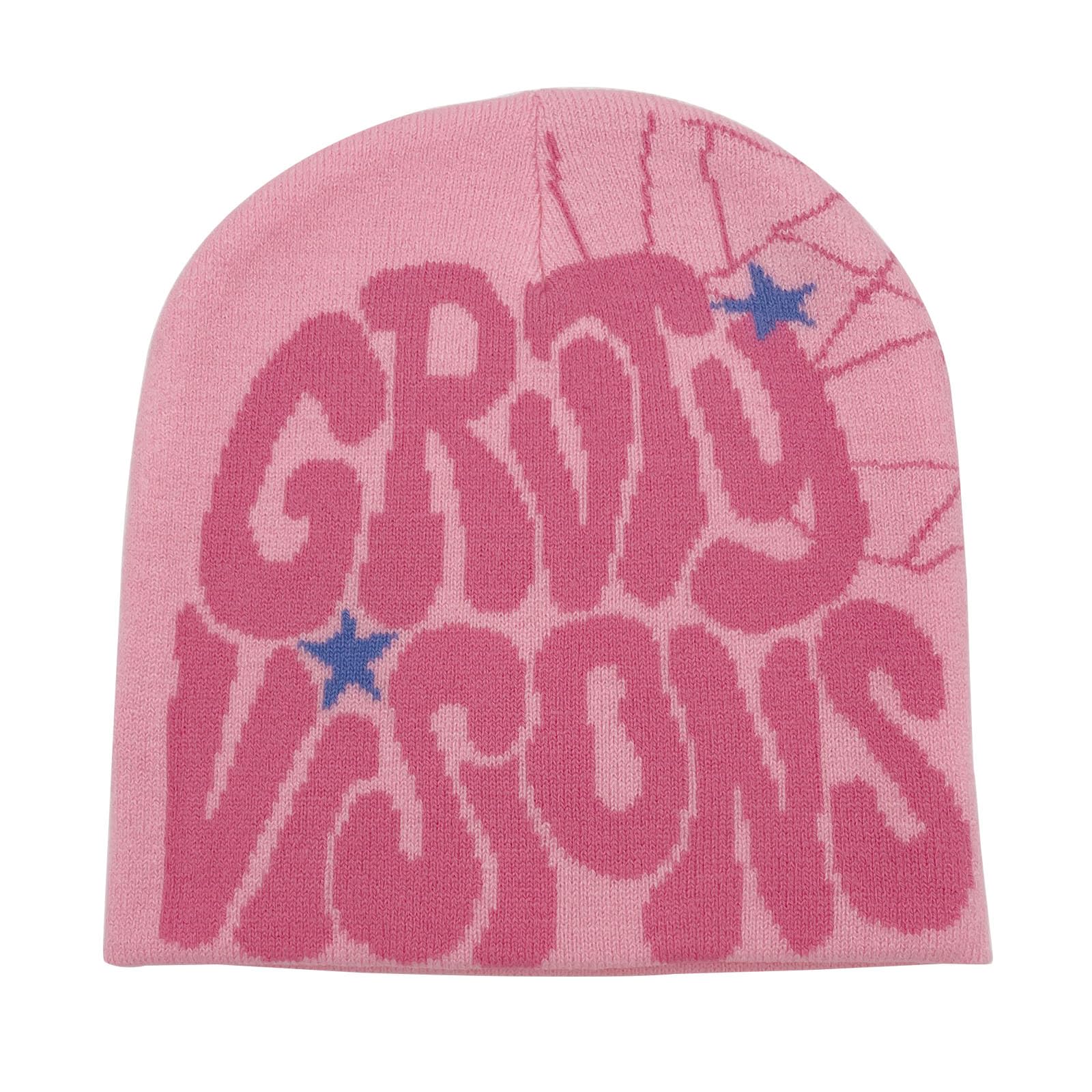 Dsgzkk Hat,Elastic Windproof Winter Hat Knitted Letter Hat for Women Men Keep Ear Warm Hat Soft Cold Weather Supplies Pink