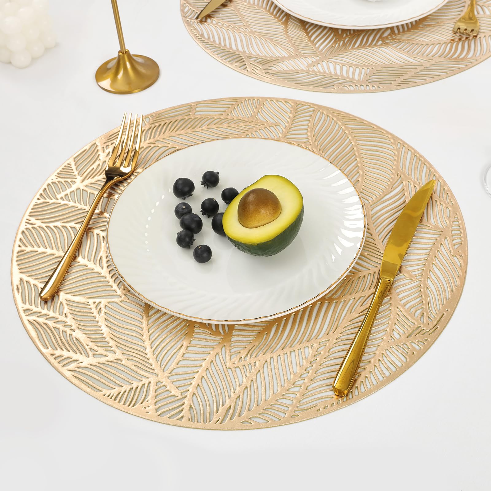 Gold Leaf Placemats (Set of 12)