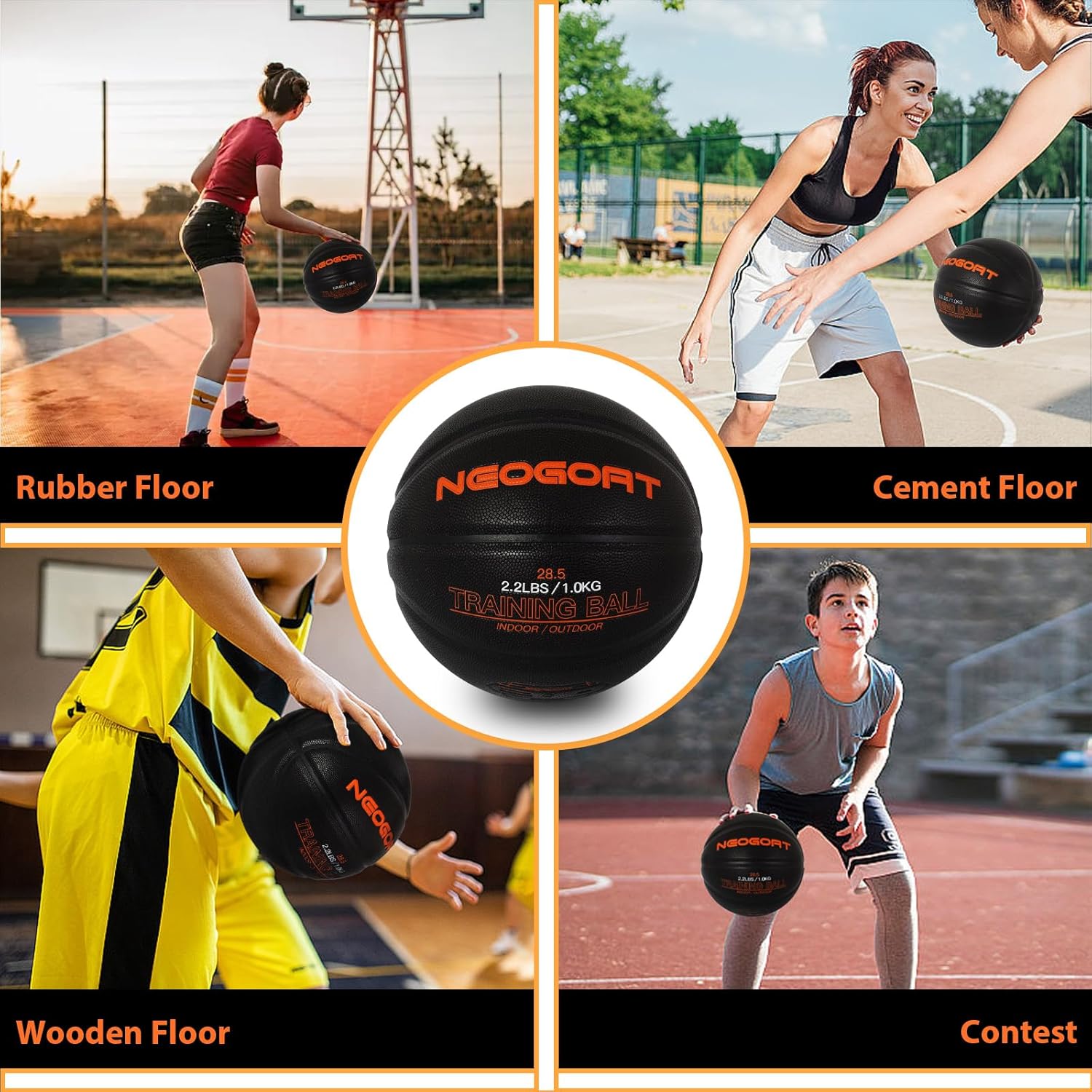 3LBS/2.2LBS 29.5"/28.5" Weighted Heavy Basketball Training Equipment for in& Outdoor Improving Handling Dribbling, Passing&Rebounding Skills Weighted Training Basketball(Deflated,Size 7/6) - Image 5