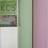 Vista 125 de KCS 2 piezas de tela de costura de algodón Aida de punto de cruz de 15 x 18 pulgadas (blanco antiguo, 14 unidades)