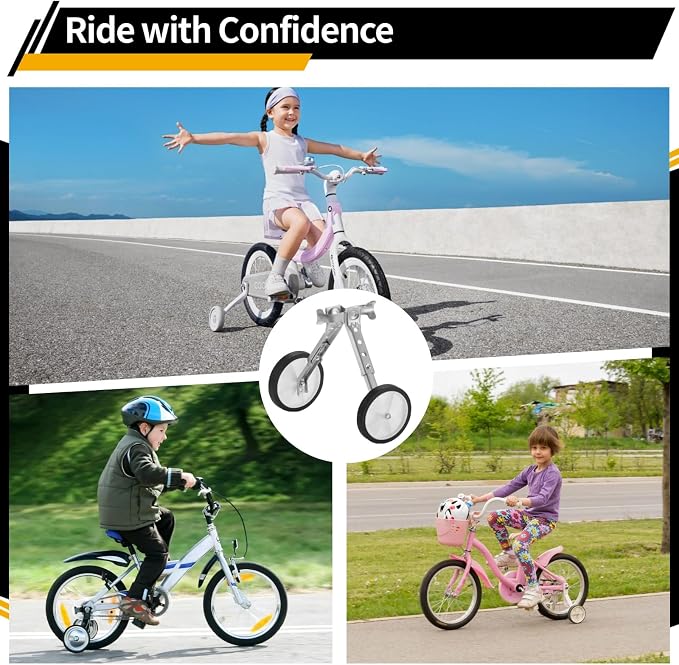 Ruedas de entrenamiento para bicicleta 18-22 pulgadas metal ajustable miniatura 3