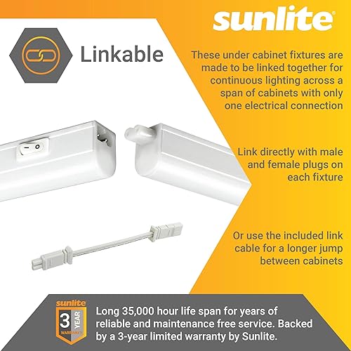 Miniatura 2 de Sunlite luz LED de 4 vatios, 12 pulgadas, para debajo de gabinetes, Blanco, LFXUC4614W30K, 14watts, 120 volts