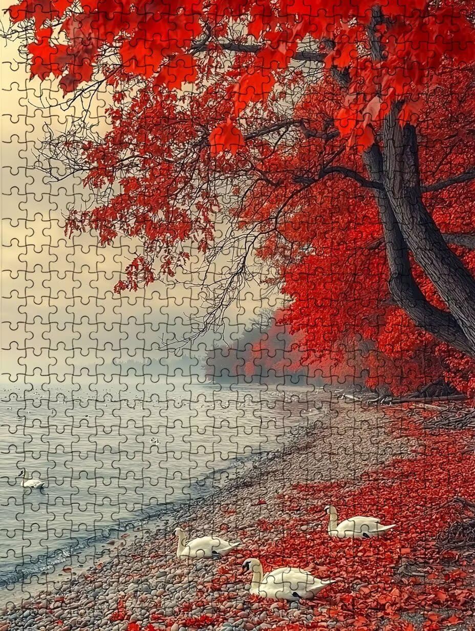 Puzzle 3000 elementów, puzzle dla dorosłych łabędzie jezioro artystyczne puzzle, gra puzzli, drewniane układanki, niemożliwe klasyczne układanki, do gry edukacyjnej wyzwanie zabawki, układanki