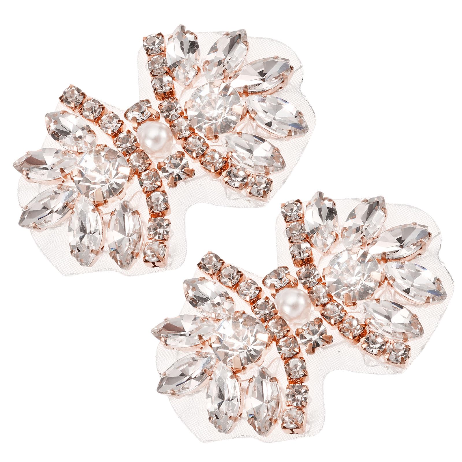 Applique en strass cristal fait main or rose pour ornements de haute couture