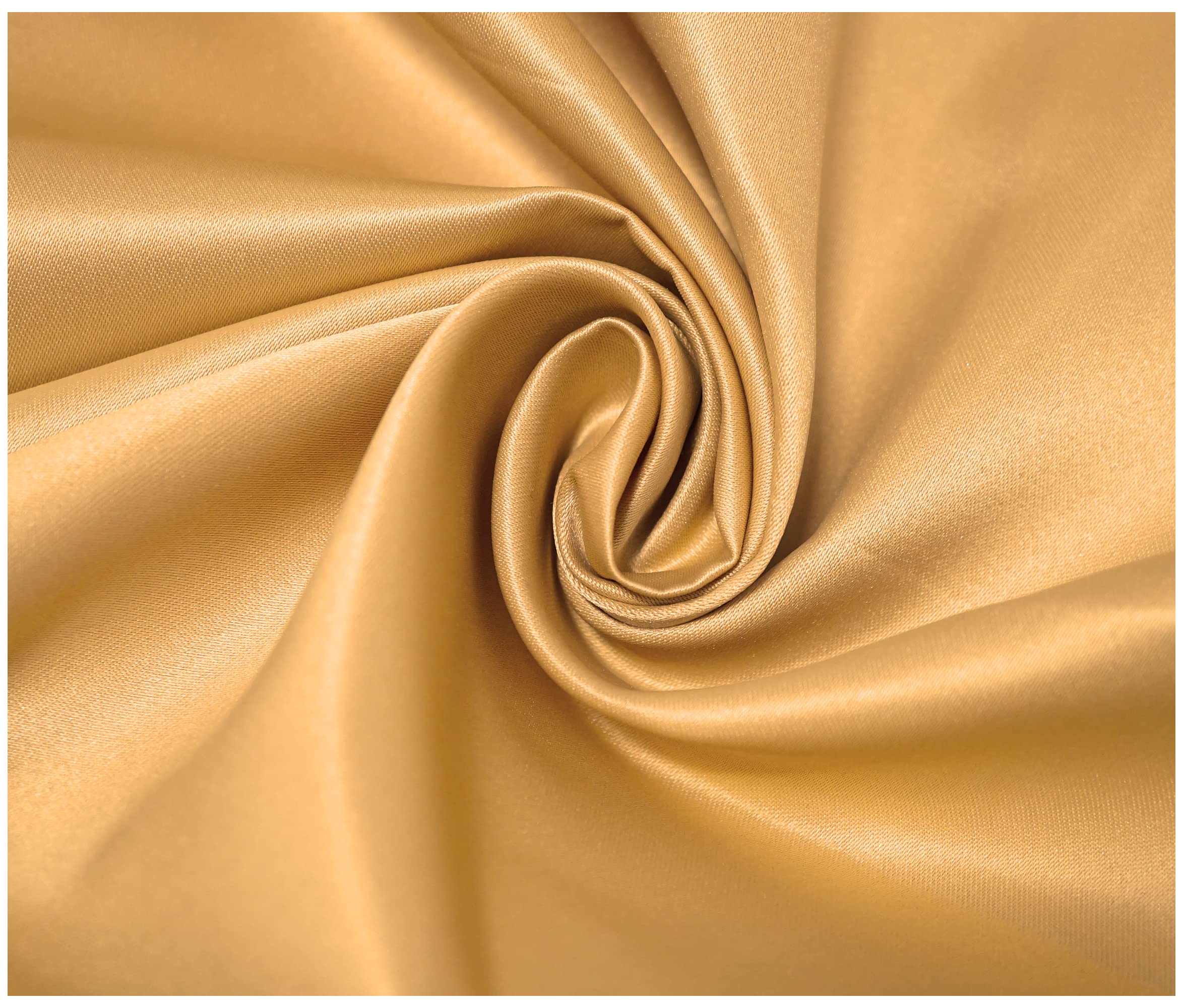 Matte Duchess Bridal Satin Polyester Fabric for Dressmaking Wedding Crafts Quilting Sewing 150cm Wide (5 Metre (500 x 150cm), Gold) โ image 1