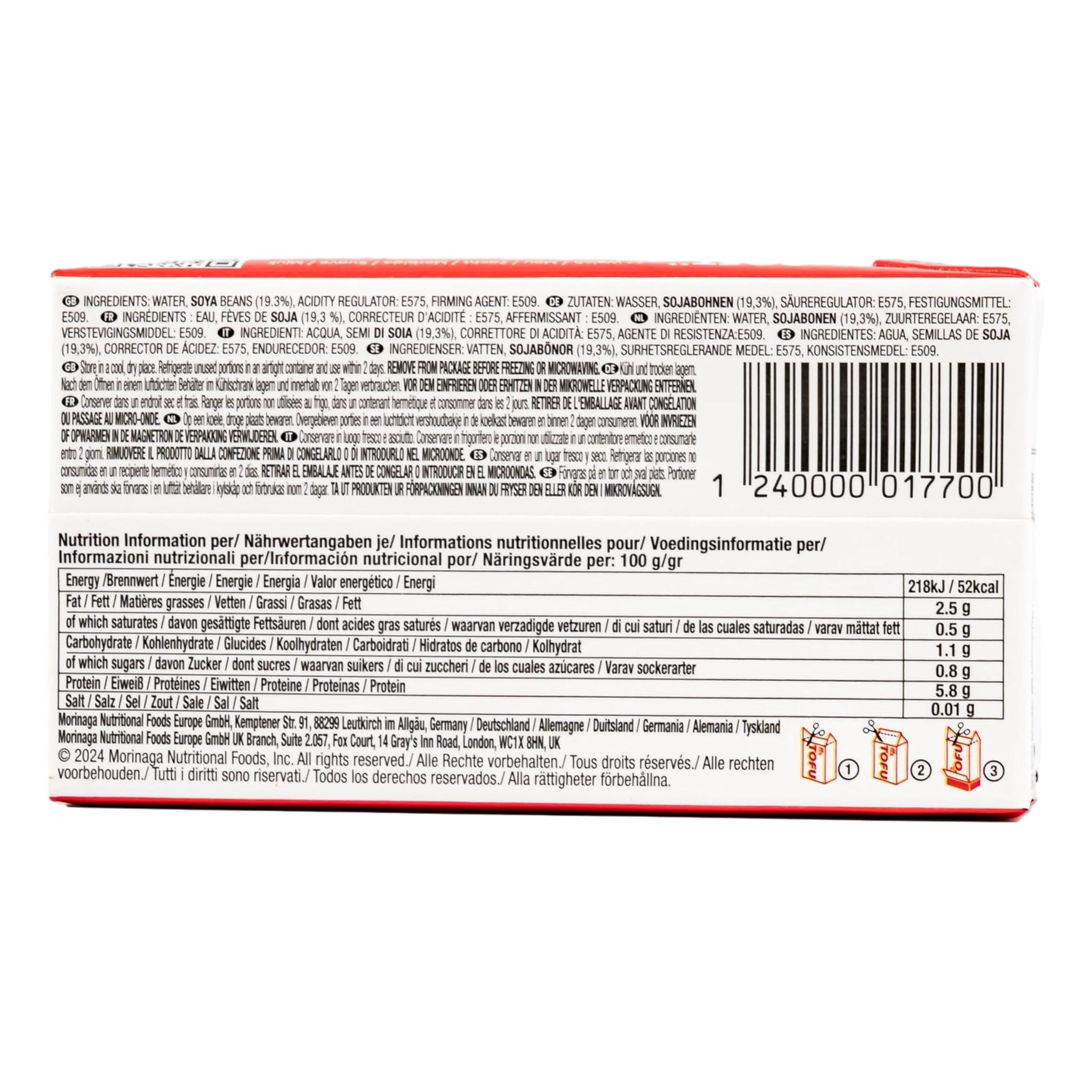 6er Pack Tofu Soft/weich 305 g - Seidentofu Naturtofu hergestellt aus ausgesuchten Sojabohnen 100% Vegan
