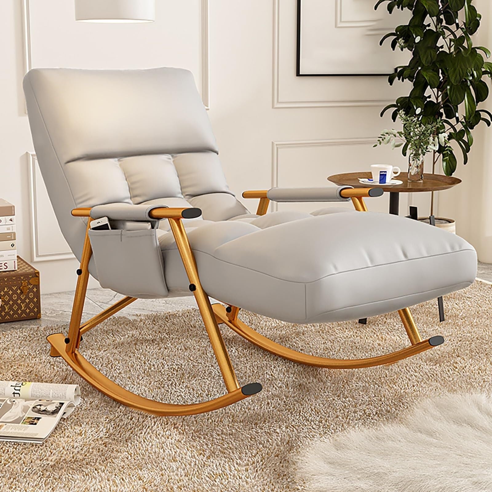 YXCUIDP Living Room Bedroom Metal Rocking Chairs with High Back
