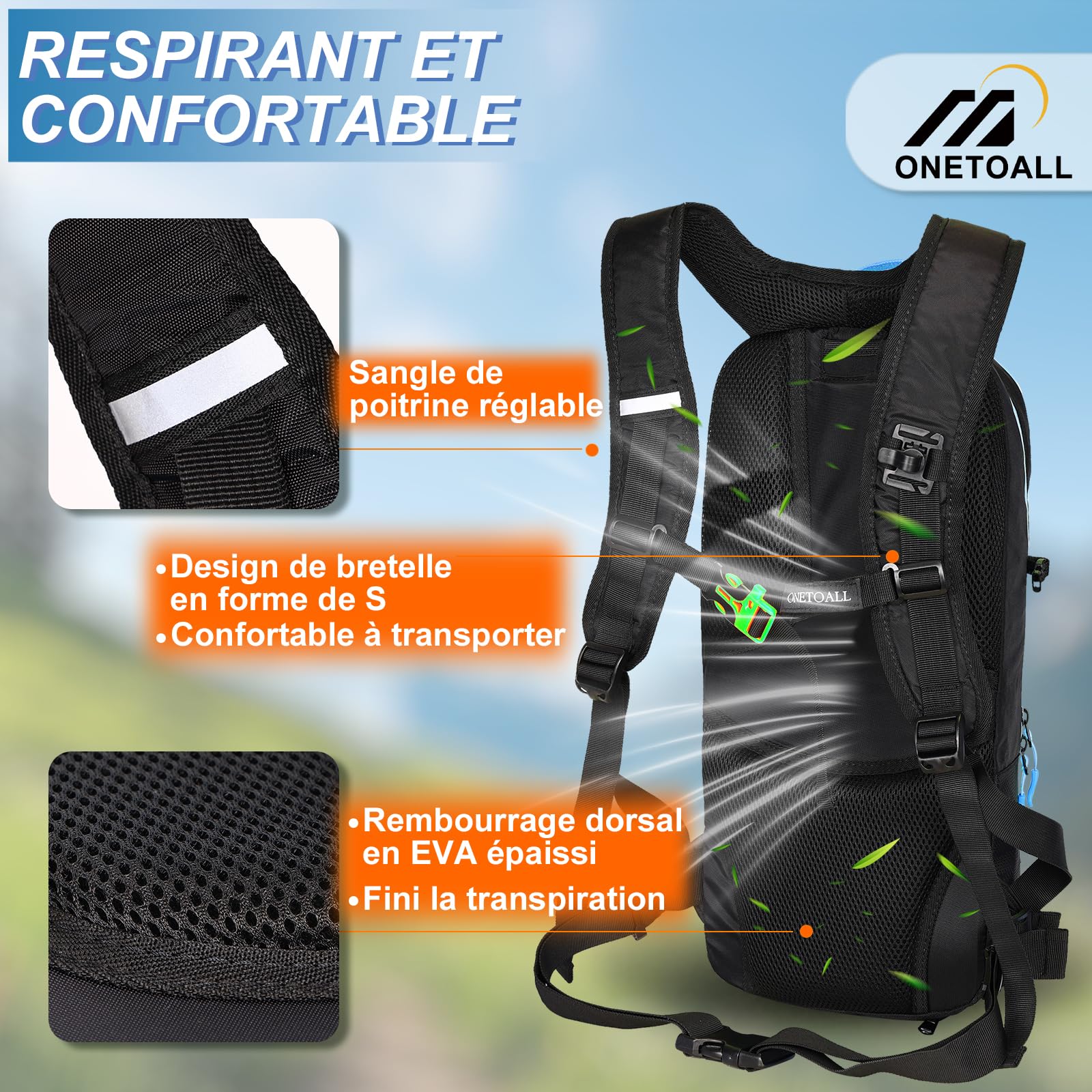 LOCAL LION 12L Sac à Dos de Vélo Sac de Bicyclette Randonnée Alpinisme Montagne Sport Camping Course Sac Cyclisme Ultraléger Respirable Unisexe