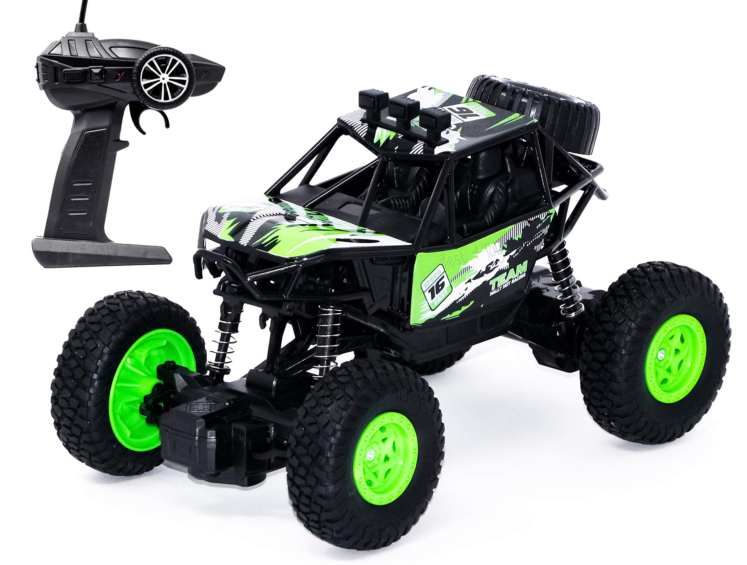 Zest 4 Toyz Remote Control Rock Crawler Four Wheel Drive 1:20 Metal Alloy Body Rock Climber High Speed Monster Racing Car - Green (B08QMZFQ1X) Amazon Price History, Amazon Price Tracker