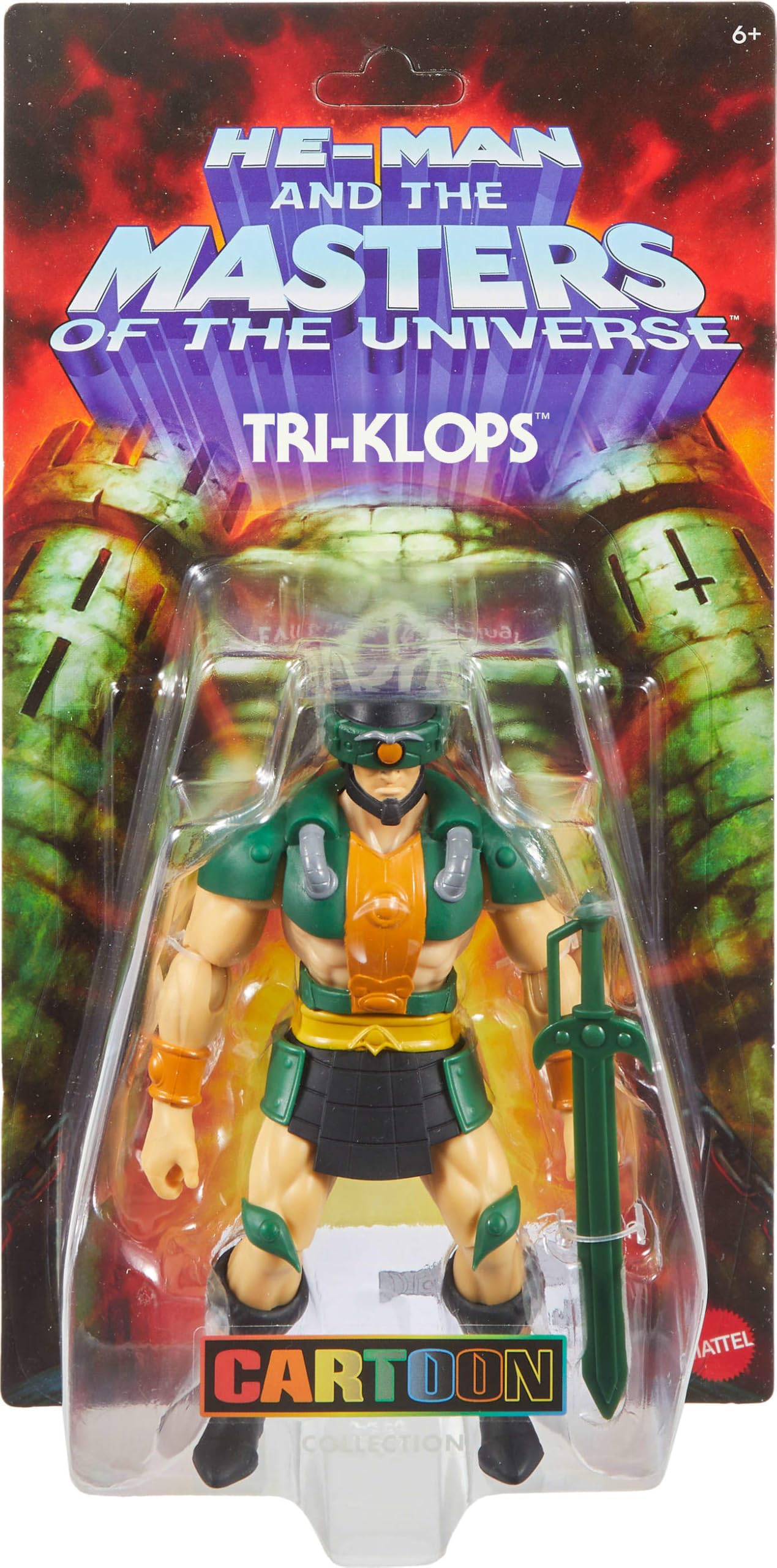 Masters of the Universe Origins Personaggio Tri-Klops Snodato, con Accessori, Giocattolo per Bambini 6+Anni, GRX02