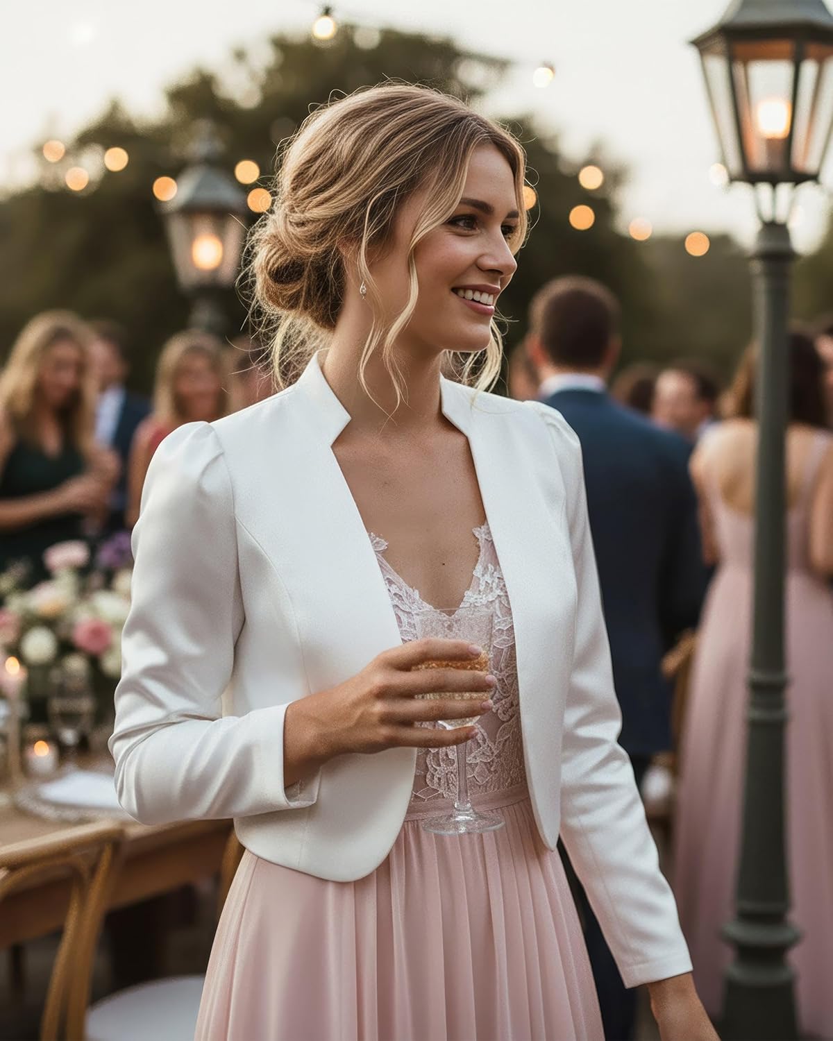 BlackButterfly Formal Satin Long Sleeve Bolero Shrug - Image 4