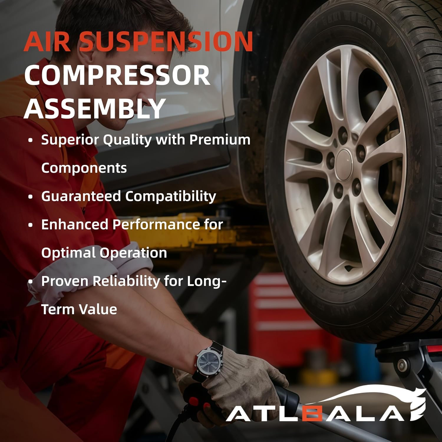 Air Suspension Compressor Assembly Compatible with 2013–2018 Ram 1500, Replaces 4877128AF, 4877128AG, 4877128AA