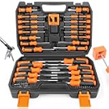 Amartisan 86-Piece Magnetic Screwdrivers Set with Case, Includs Slotted, Phillips, Hex, Pozidriv,Torx and Precision Screwdriver Set, Magnetizer Demagnetizer Tools, Tools for Men