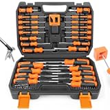 Amartisan 86-Piece Magnetic Screwdrivers Set with Case&comma; Includs Slotted&comma; Phillips&comma; Hex&comma; Pozidriv&comma;Torx and Precision Screwdriver Set&comma; Magnetizer Demagnetizer Tools&comma; Tools for Men
