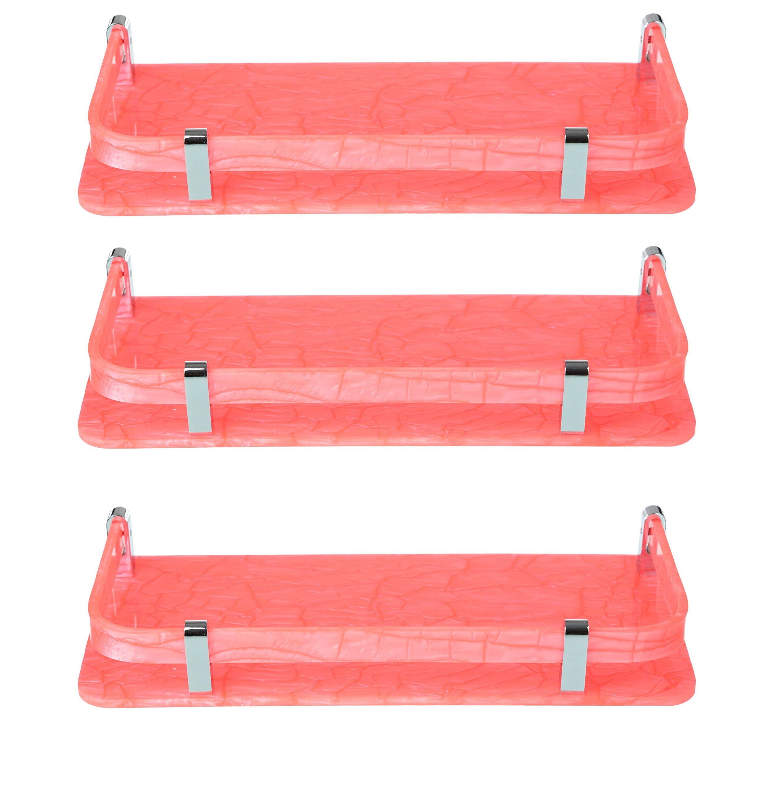 Spiry 12x5 Inch Acrylic Wall Mounted Bathroom Corner Shelf(Set of 3,Pink) (B07JDKDHJK) Amazon Price History, Amazon Price Tracker