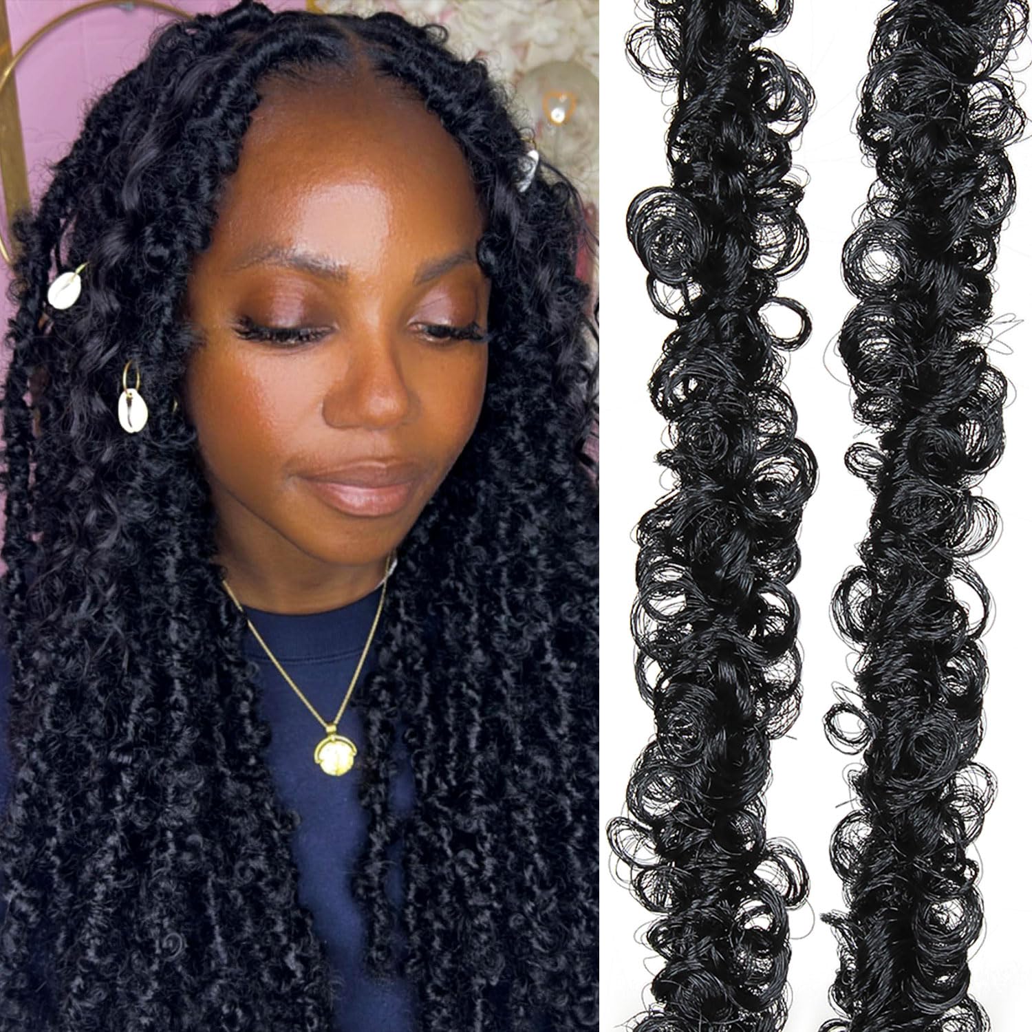 24 Inch Distressed Butterfly Locs Crochet Hair, 8 Packs Thick Distressed Locs Crochet Hair Long Black Butterfly Jumbo Loc Pre Looped Light Weight(24Inch – 8Pack, 1B)