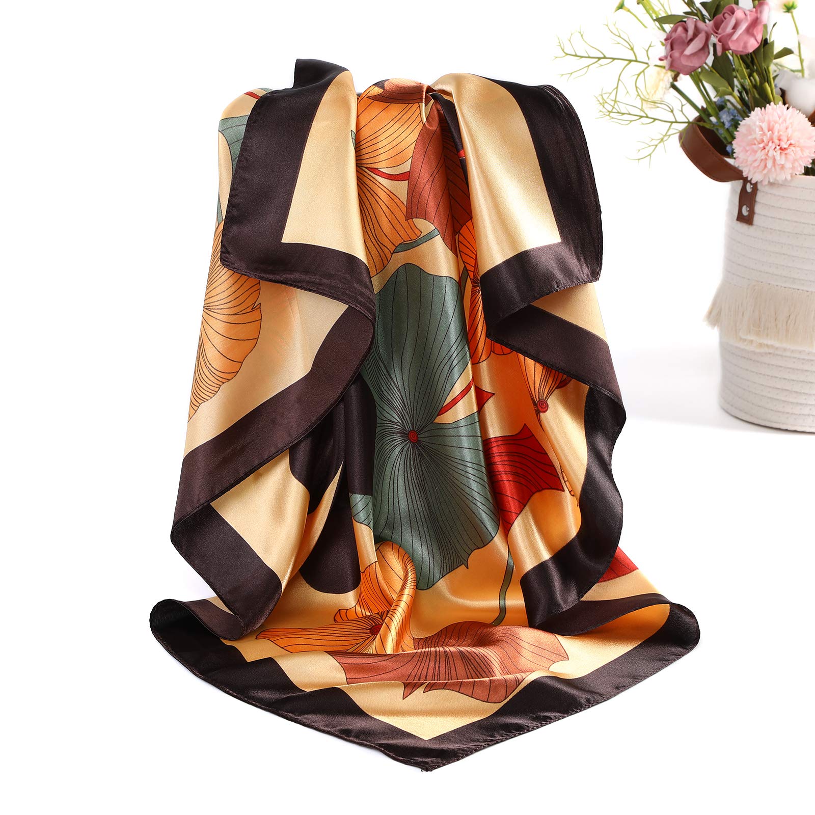 AWAYTR Satin Head Scarf Scarf Femme (lot de 3)