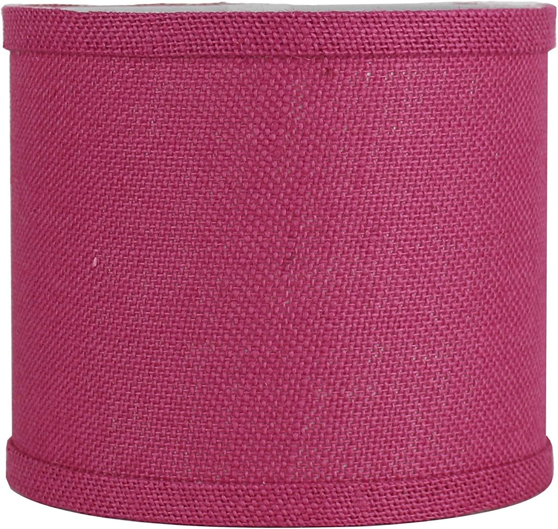 Urbanest Classic Drum Burlap Lampshade, 8-inch by 8-inch by 7-inch, Tangerine