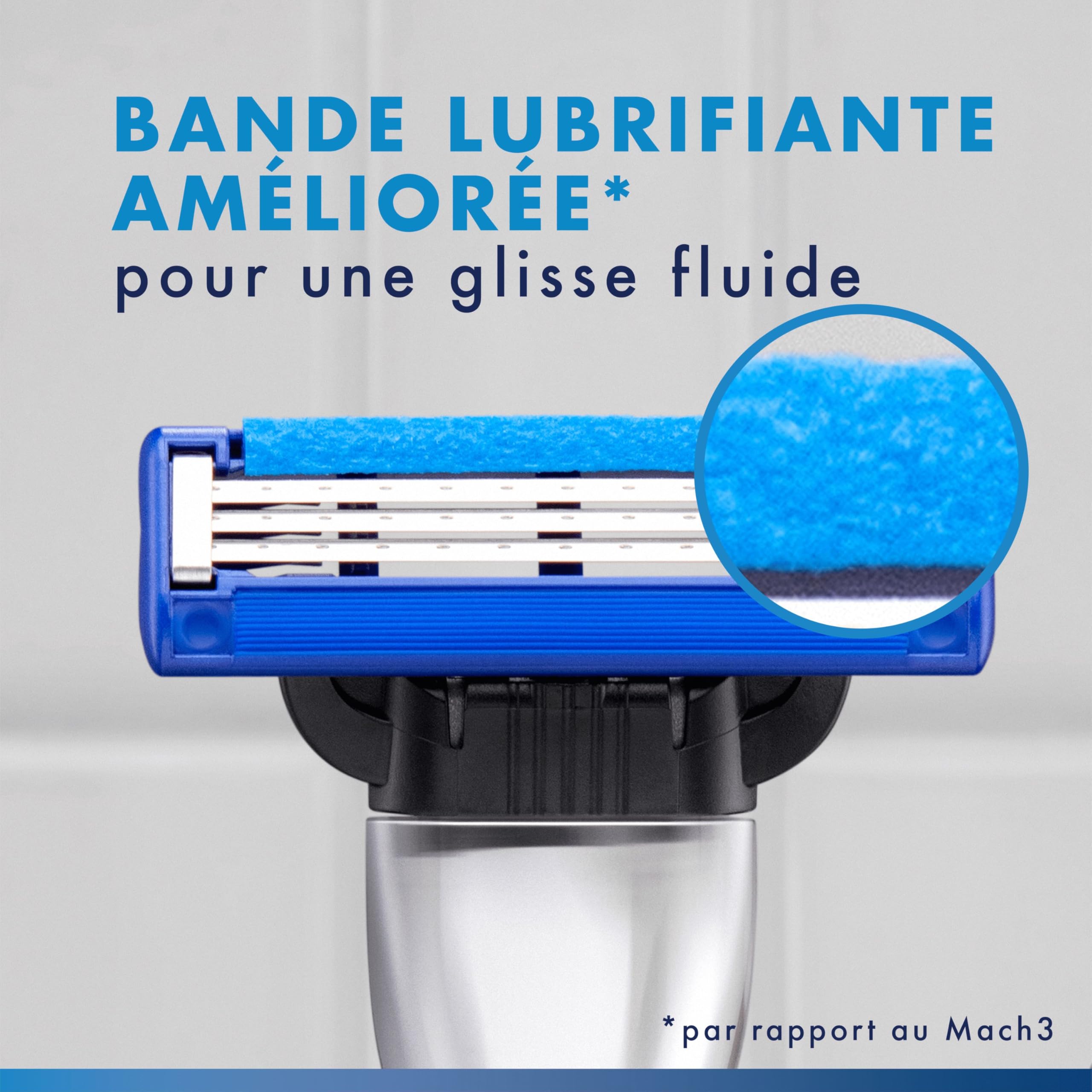 Gillette Lames de Rasoir Homme Mach 3 Turbo, Pack de 6 | Cartouche avec un Revêtement pour Réduire la Pression sur la Peau, en Acier Inoxydable, 1 Recharge Jusqu’à 15 Rasages