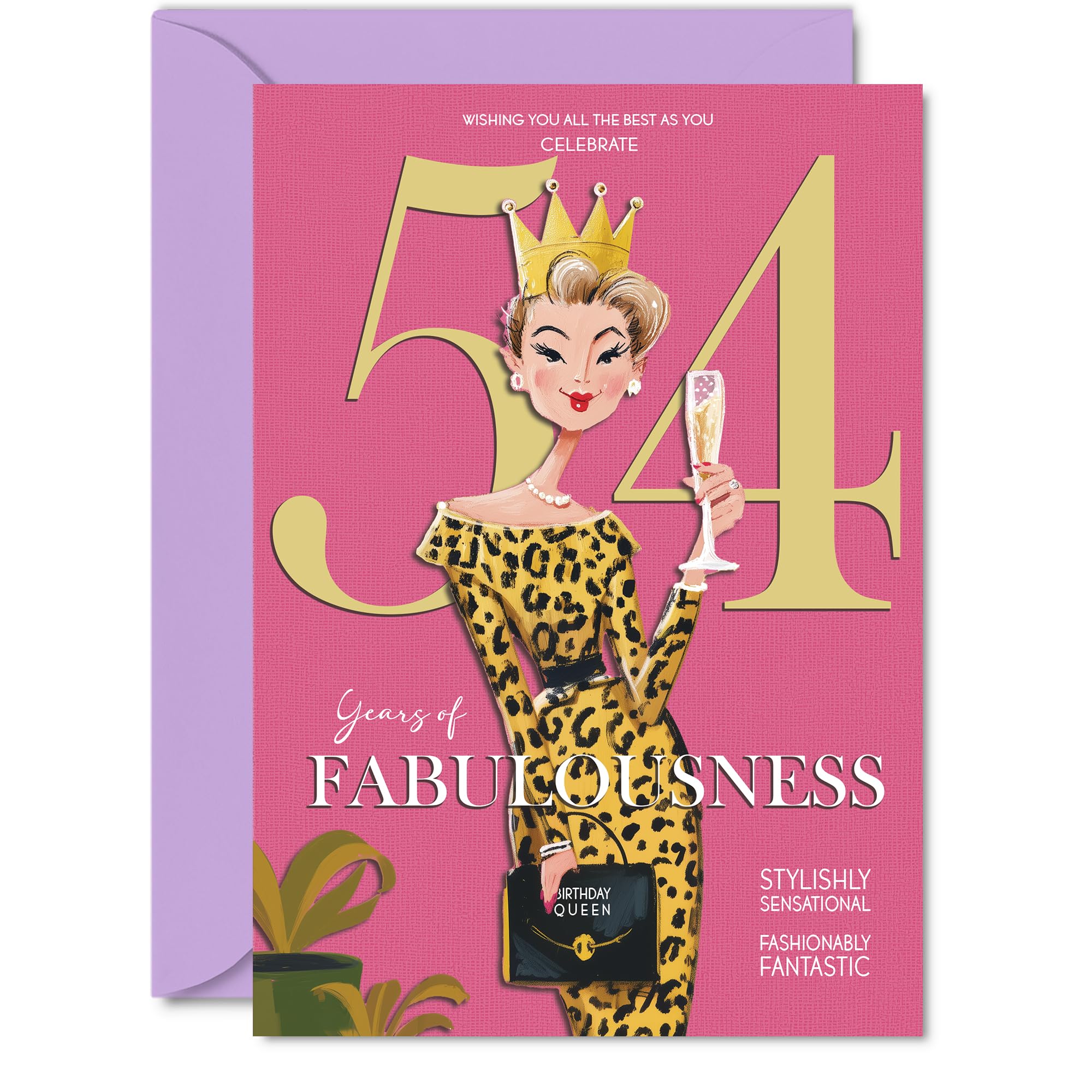 54th Birthday Cards for Women - Years Of Fabulousness - Happy Birthday Card for 54 Year Old Woman Sister Wife Nanny Neighbour, A5 Bday Greeting Cards