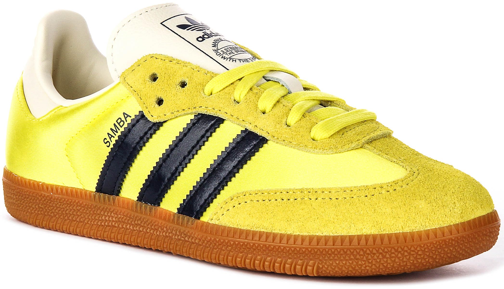 adidas Samba OG Women's Shoes, Shock Yellow/Night Indigo/Cream White, Size 8