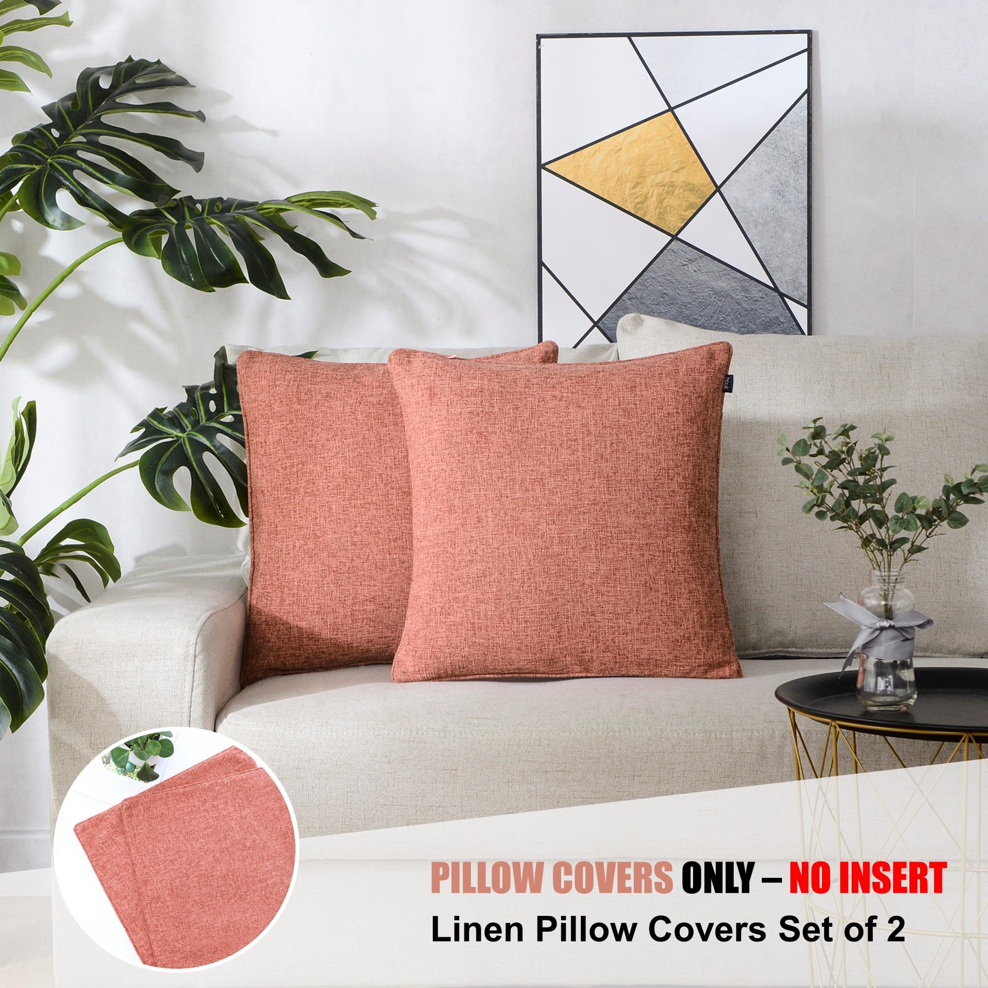 Amazon.co.jp: hpuk 装飾用クッションカバー リネン2枚入り クッション