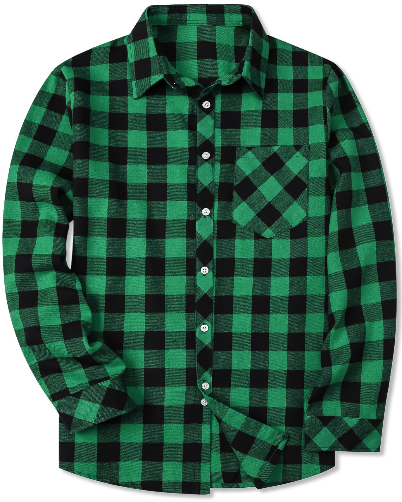 SANGTREE Mens & Boys Plaid Shirt Long Sleeve Button Down Flannel