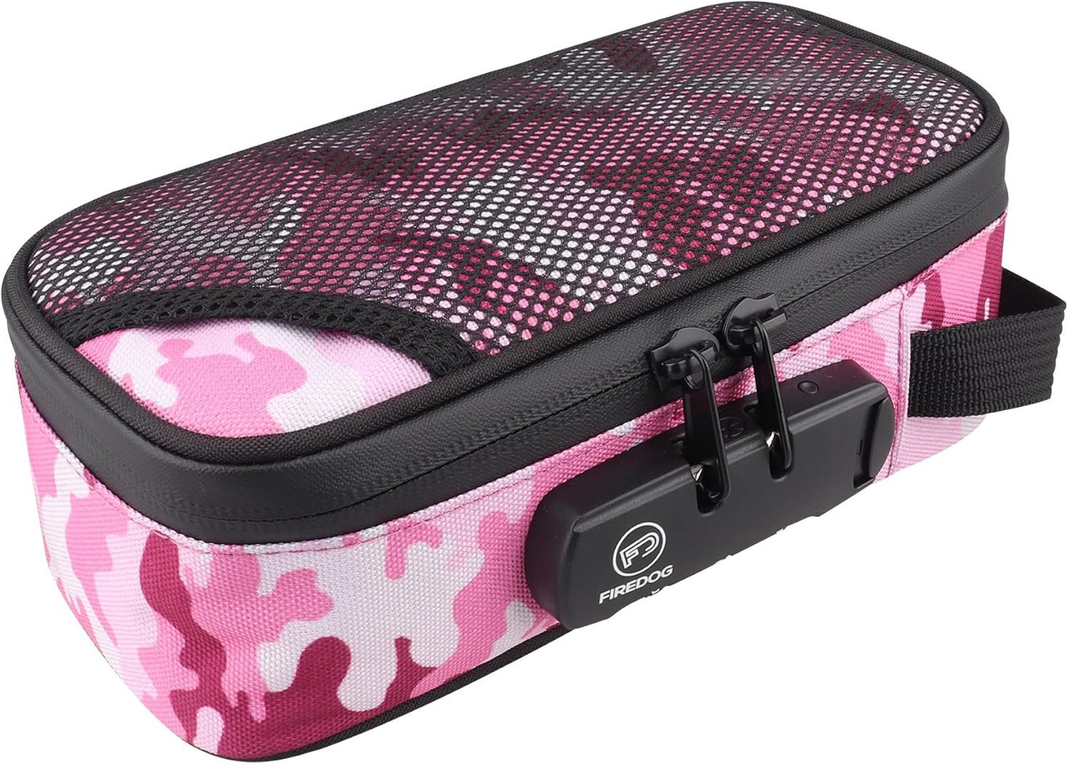 FIREDOG Smell Proof Bag with Combination Lock (Red Camo, 8x4x2.75 Inch)