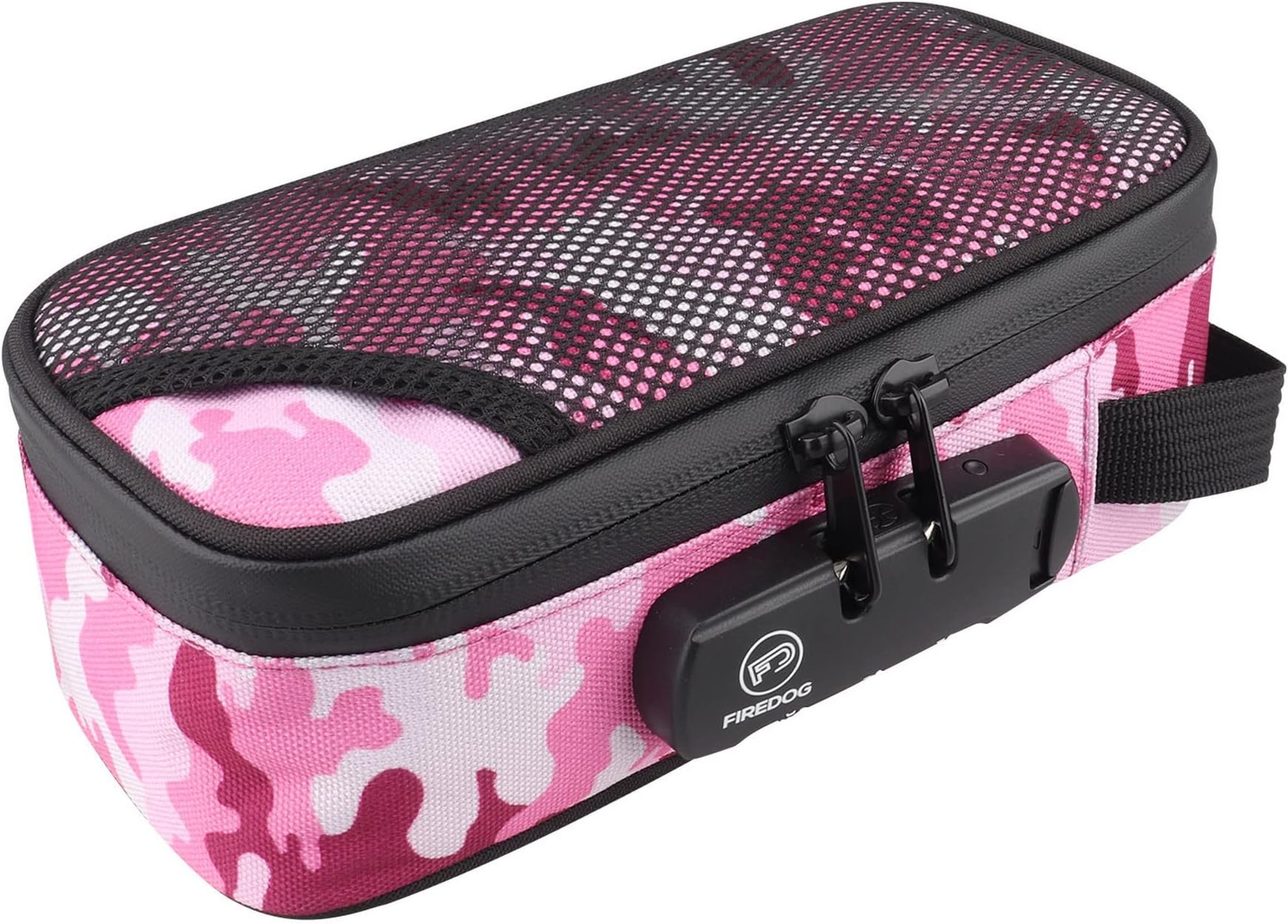 FIREDOG Smell Proof Bag, Smell Proof Case with Combination Lock (Red Camo, 8x4x2.75 Inch), Red Camo, 8x4x2.75 Inch (Pack of 1), Travel