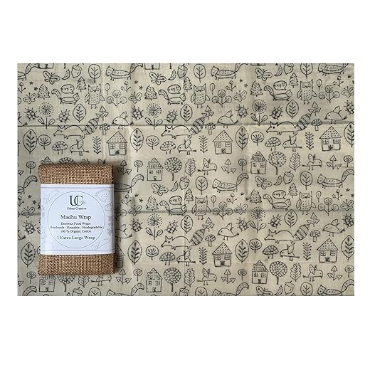 UC Urban Creative - Madhu Wrap (Beeswax Food Wraps)- 1 Extra Large Wrap in Certified Organic Cotton