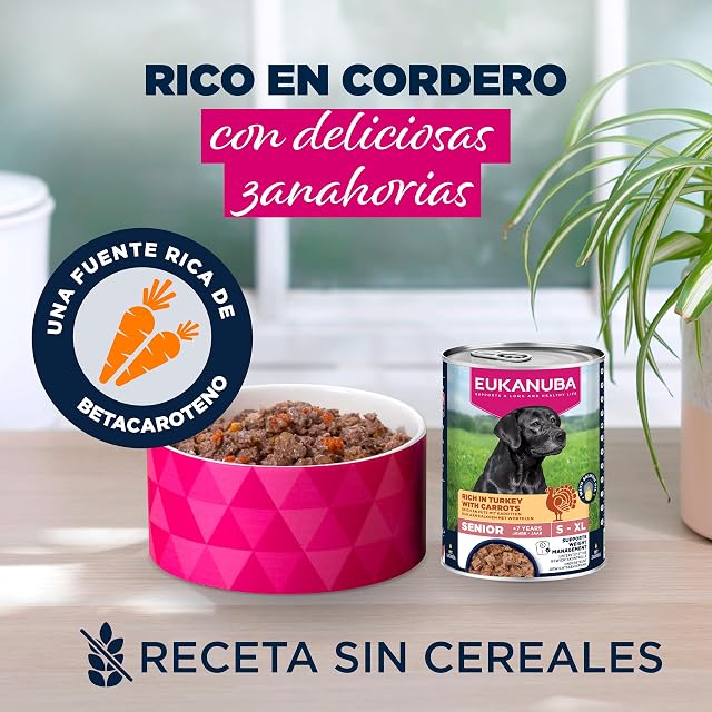 Foto 2 de 7 de EUKANUBA Alimento Húmedo para Perros Senior con Pavo y Zanahoria, 6 x 400g