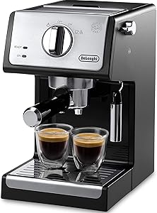 De'Longhi (デロンギ) エスプレッソメーカー ECP3220J-BK カプチーノ ラテアート エスプレッソマシン ロングカップ対応(12cmまで) 簡単メンテナンス [インテンスブラック] デロンギファミリー登録で3年保証