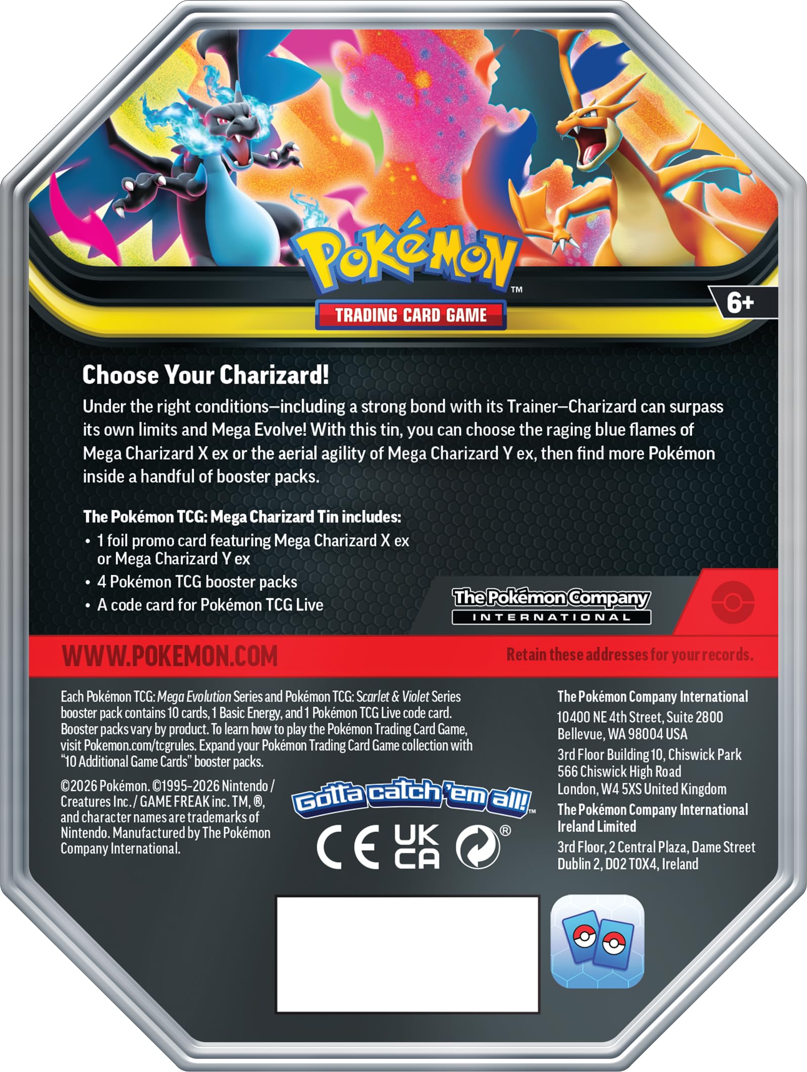 Amazon.com: Pokémon TCG: Mega Charizard X Tin : Toys & Games