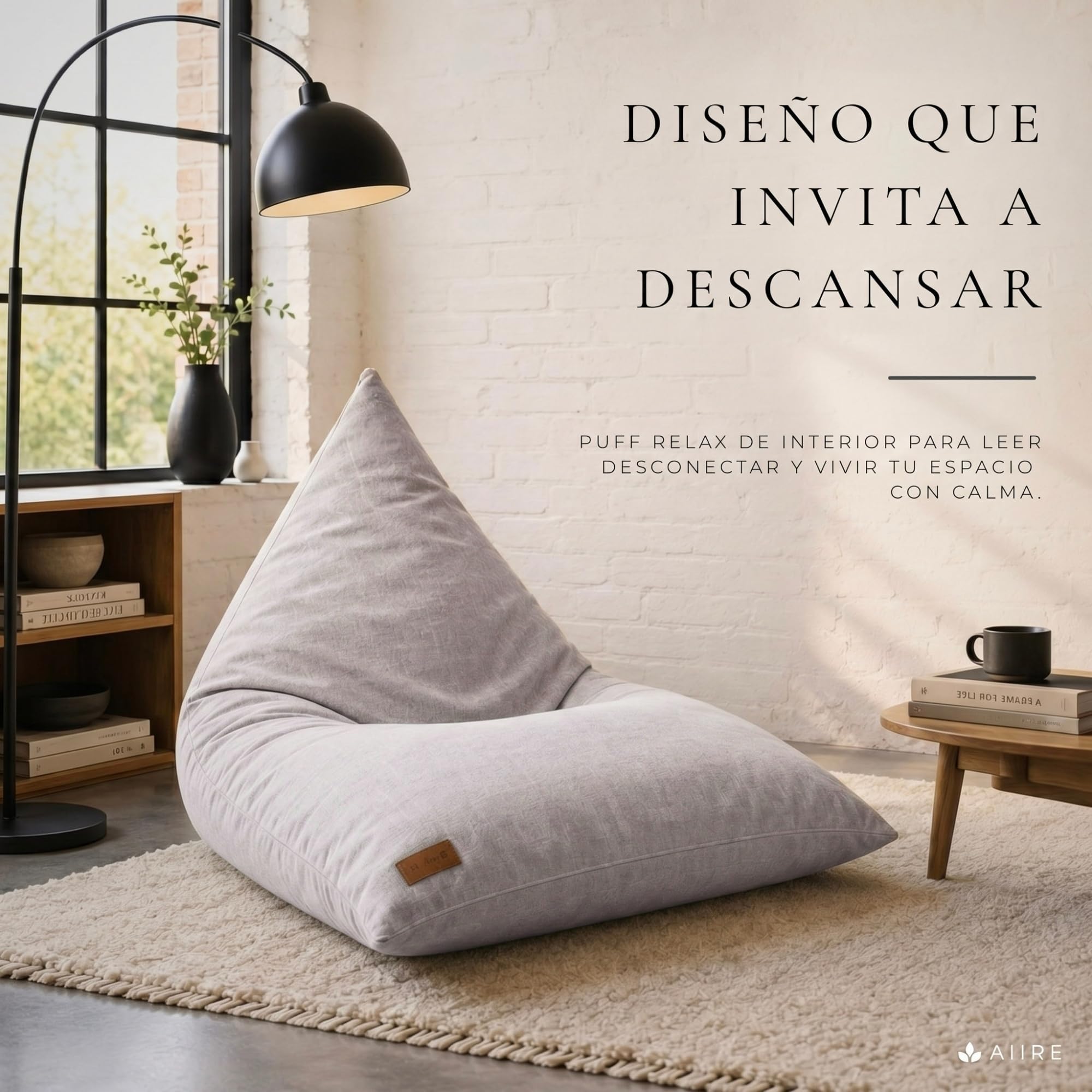 Aiire Puff con Relleno Incluido Moderno - Puf Salon XXL de Diseño para Adulto o Juvenil - Funda Desenfundable y Lavable - Puffs Infantiles XXL - Bean Bag Chair Gamer Gigante
