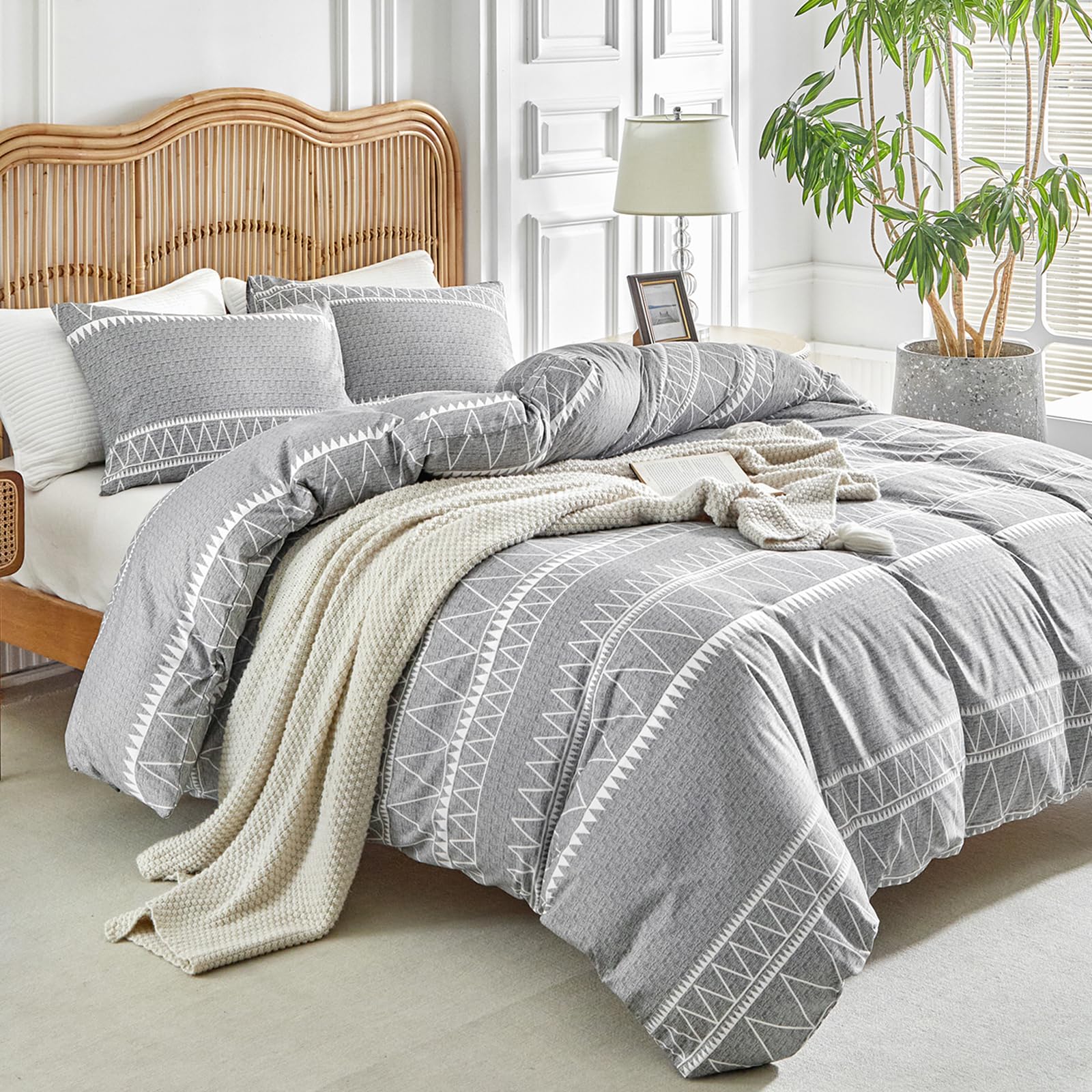 Lekesky Ropa de Cama 220 x 200 Microfibra, 3 Piezas, Juego de Ropa de Cama de 220 x 200 cm con Edredón, Funda nórdica de Invierno con 2 Fundas de Almohada de 80 x 80 cm, para Cama Doble con Cremallera