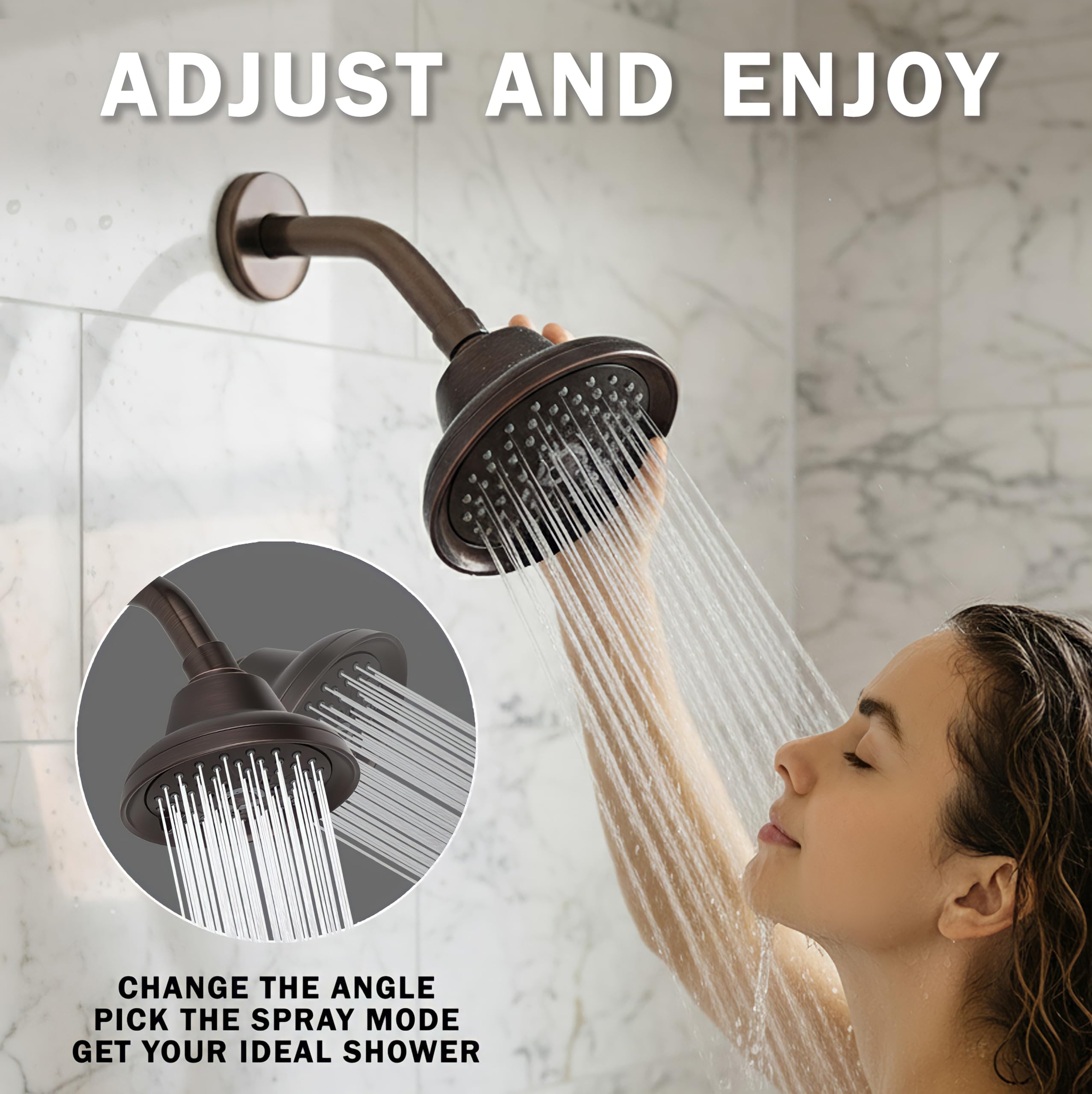 Aqua elegante cabezal de ducha de masaje & Mist – gran alta presión, multifunción, soporte de pared, ajustable alcachofa de ducha