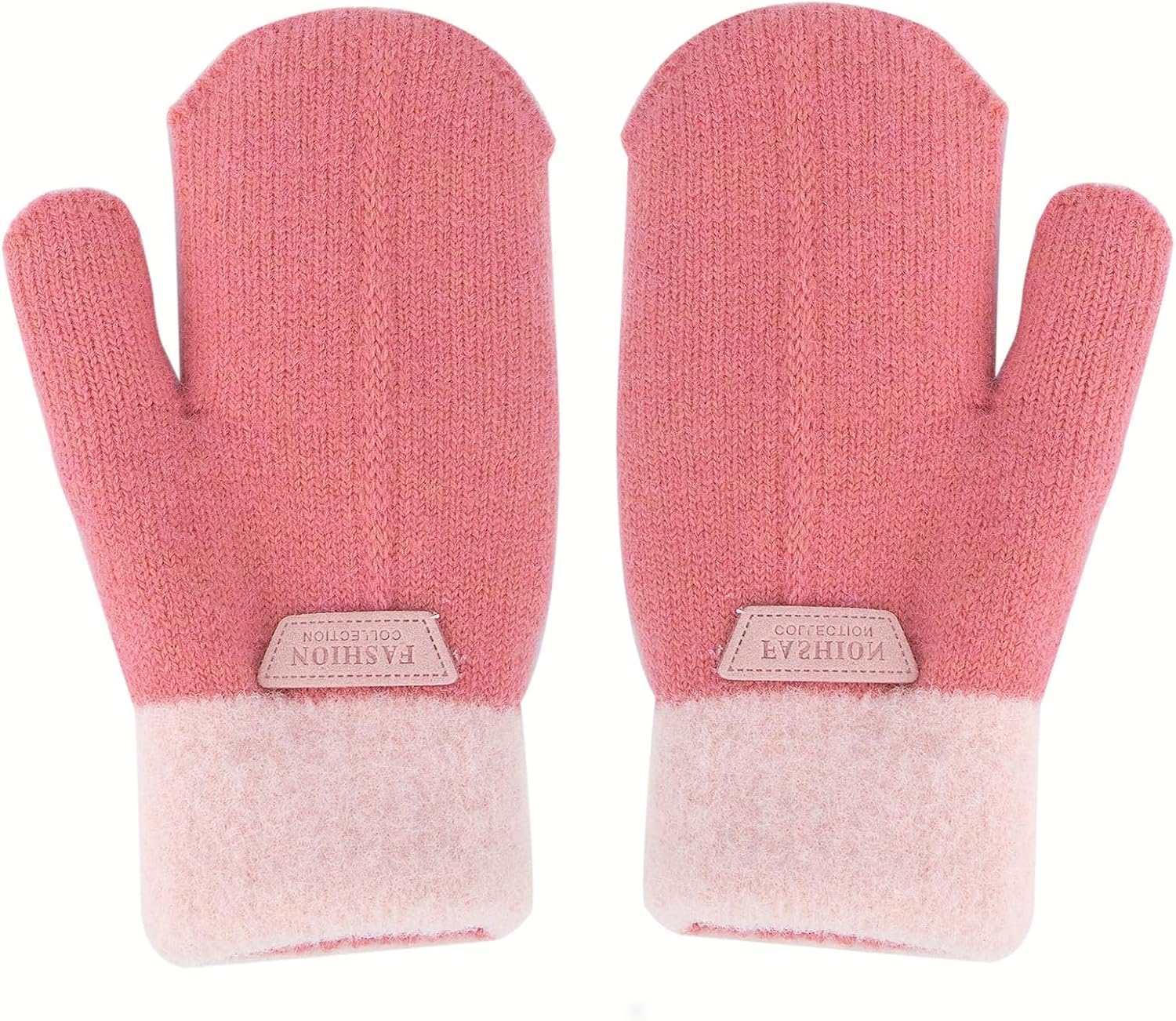 Mealah Kids Winter-Warm-Knit-Mittens for Boys-Girls - Double Layer Thick Warm Outdoor Gloves for 5-10Years Kids