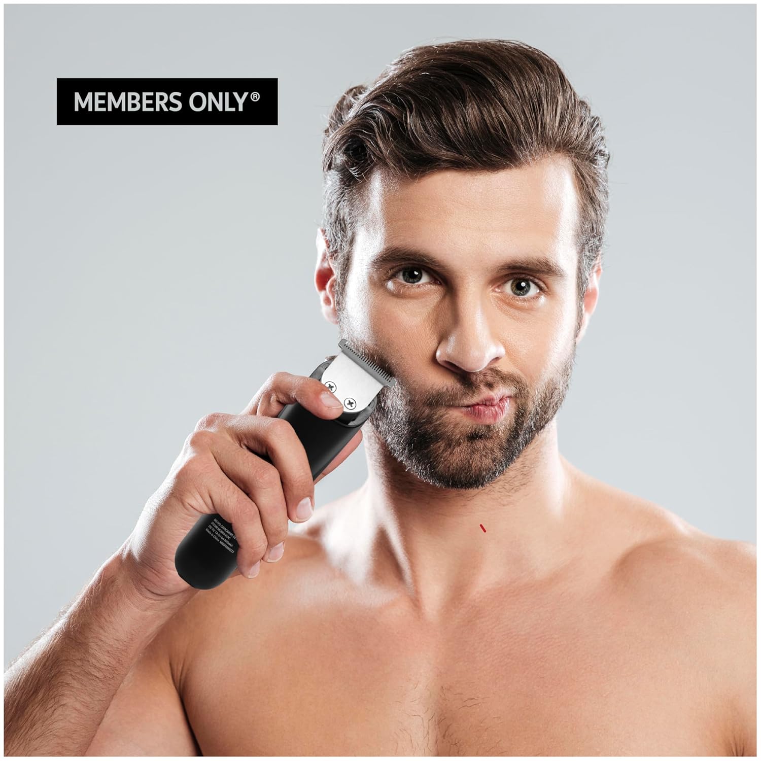 Members Only Trimmer for Men, Premium Lithium Cordless Hair and Beard Kit, 5 Interchangeable Heads, Smart LED Power Display, USB Rechargeable Battery, 4 Trimmer Guides