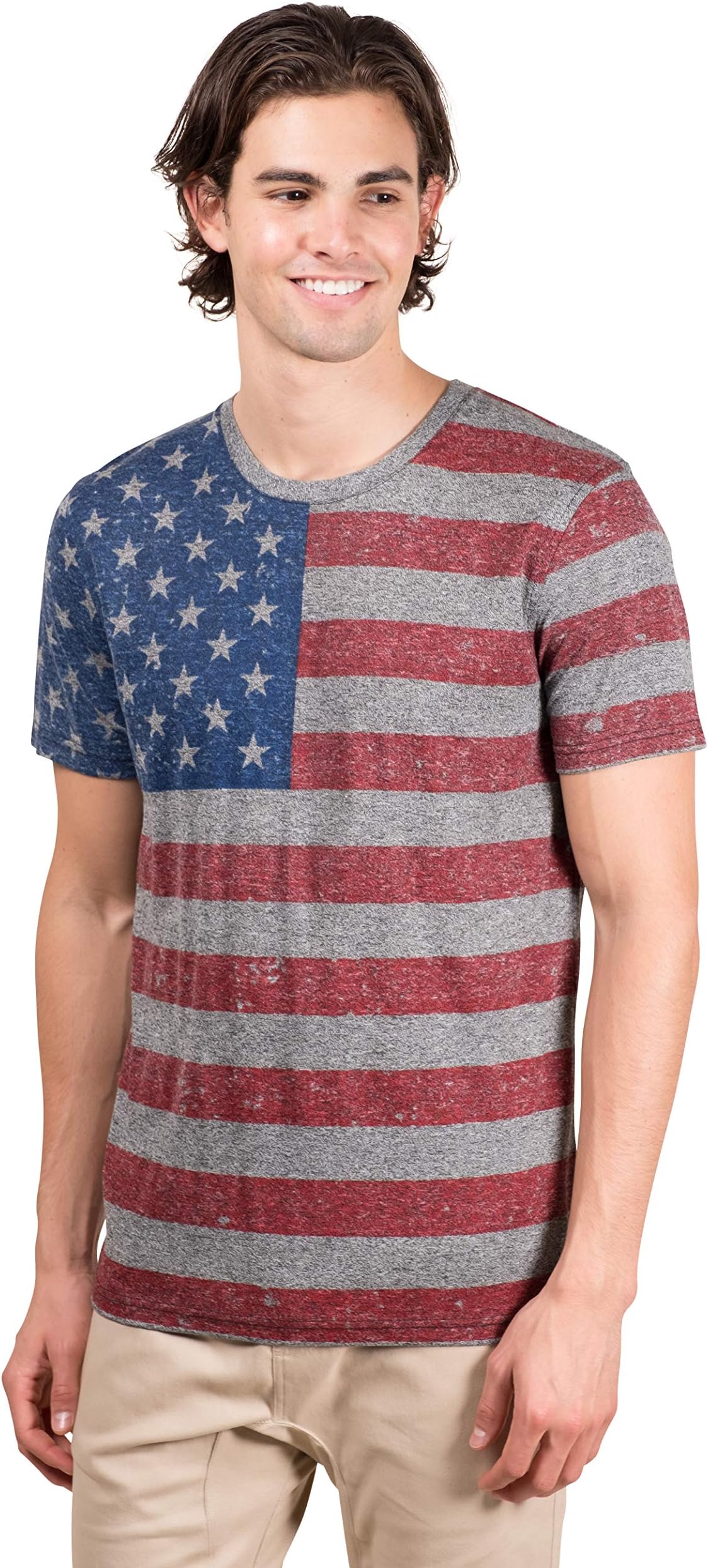 BROOKLYN SURFmens American Flag T-shirt Marl Jersey Stars Stripes Tee Shirt T-Shirt