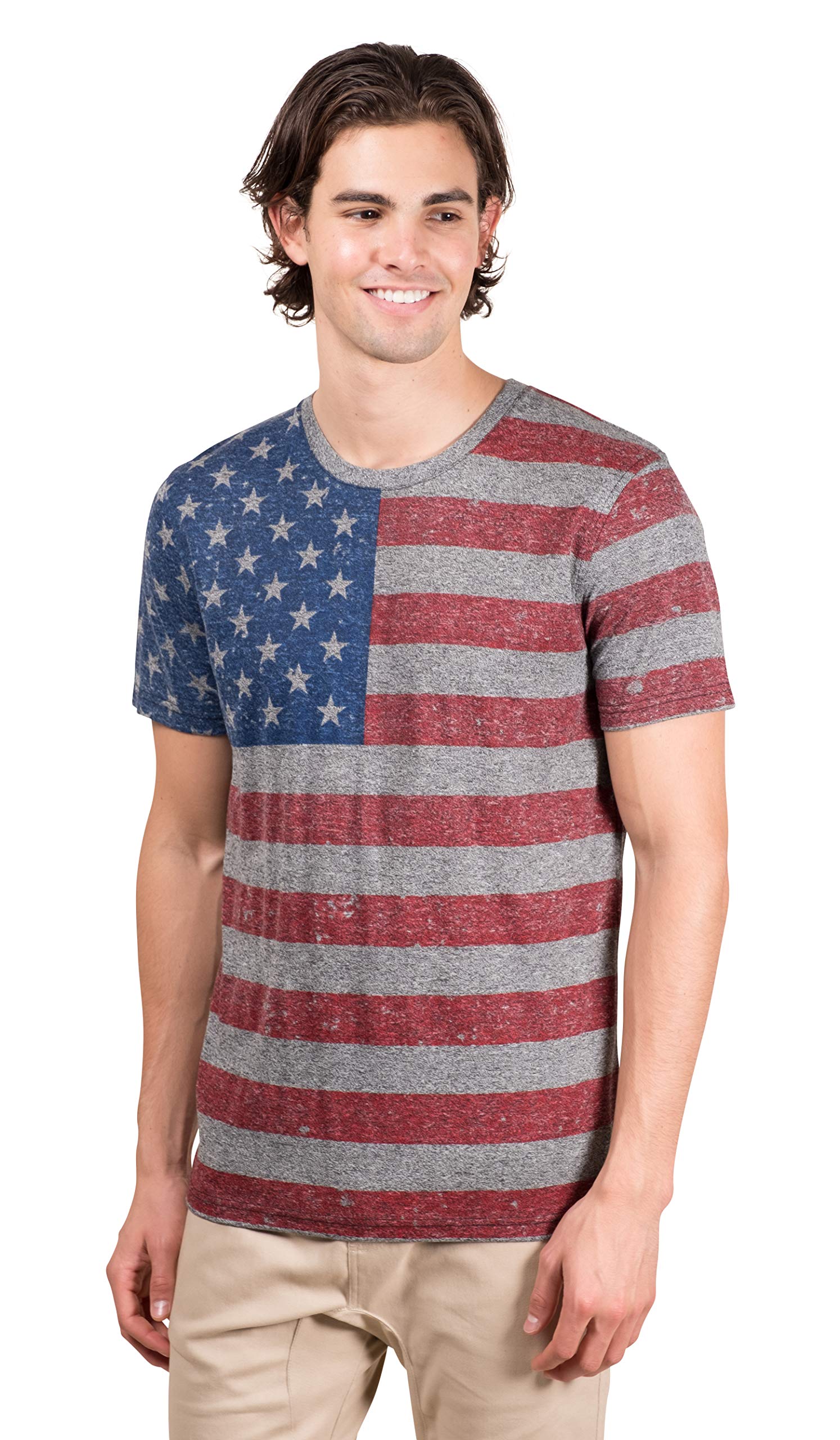 BROOKLYN SURFMen's American Flag T Marl Jersey Stars Stripes Tee Shirt