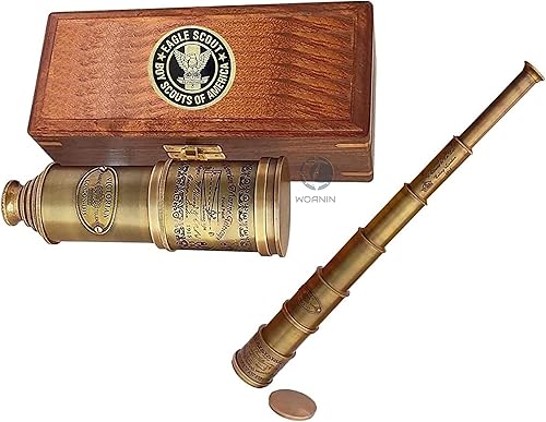 Miniatura 6 de 15 telescopios piratas de cristal espía vintage, telescopio pirata funcional de latón y visión clara con funda de cuero de primera calidad,