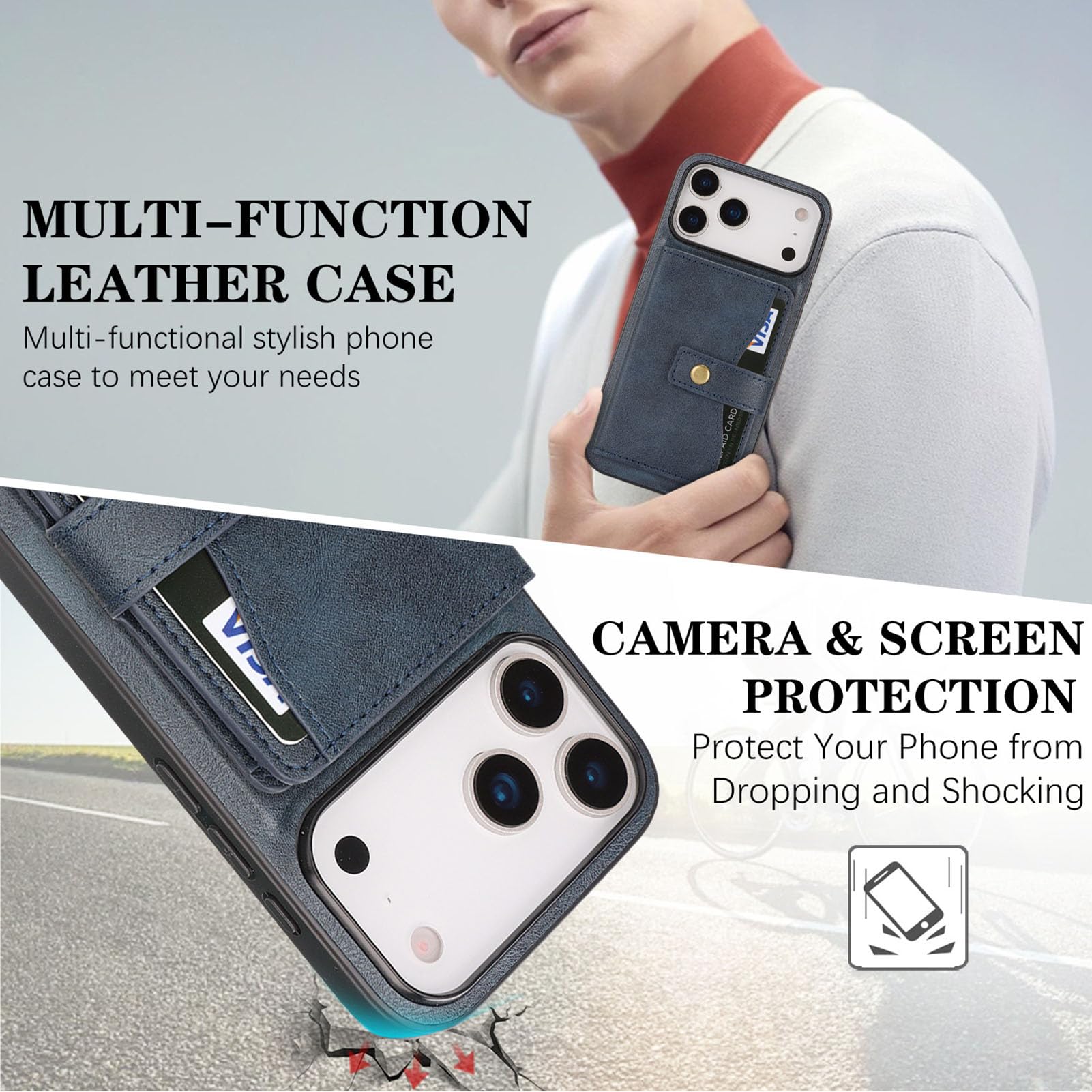 Skórzane etui do iPhone 18 Pro Max/18 Pro, portfel zdejmowany