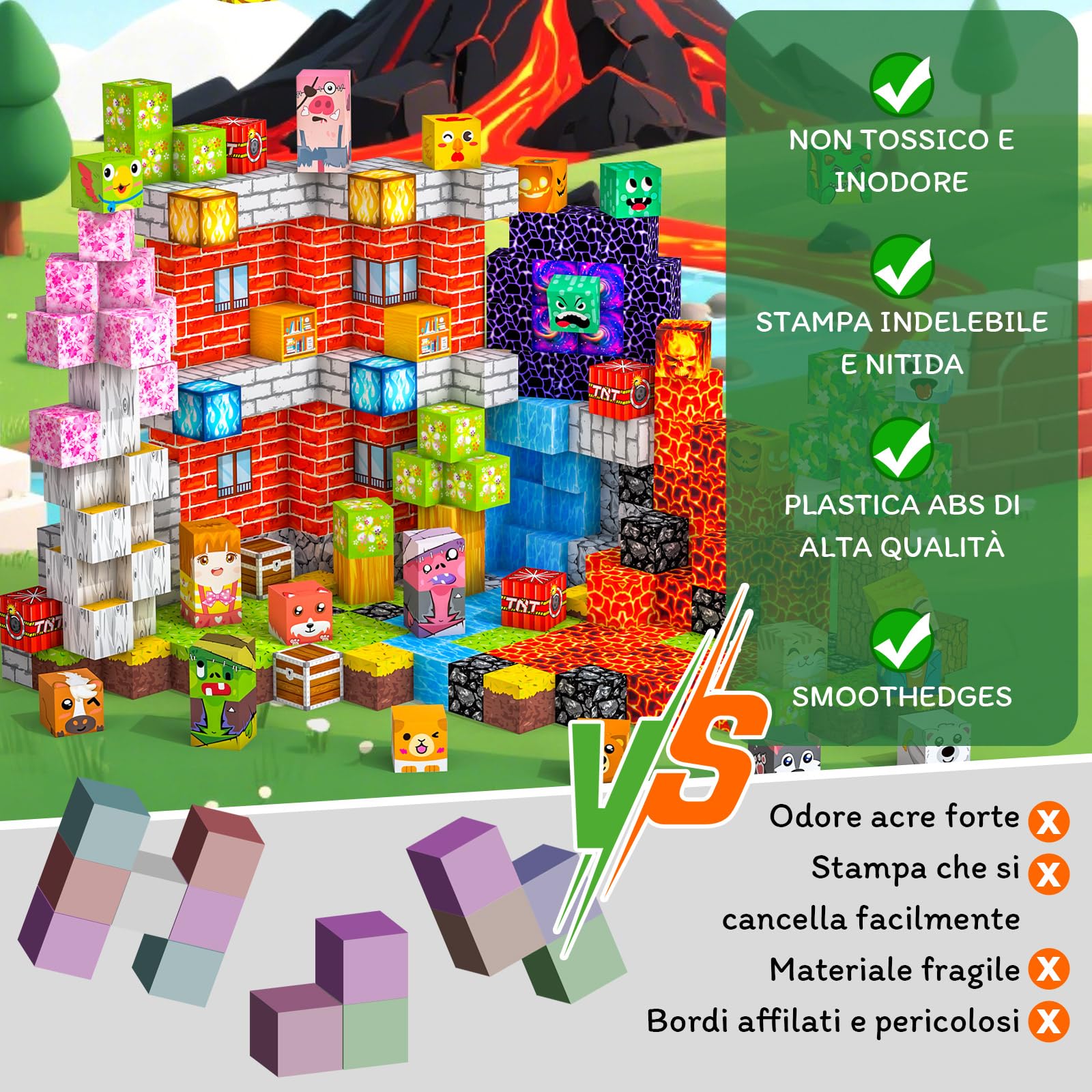 Costruzioni Magnetiche per Bambini 330 PCS 2CM, giochi cubi magnetici Montessori 3+. Blocchi Magnetic Building Blocks adatti da 3 a 12 anni, regali di compleanno perfetti per ragazzi