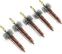 Vista 12 de BOOSTEADY Cepillo de limpieza para pistola de bronce con cerdas de fósforo, 5 unidades, para escopeta de pistola con 50 parches cuadrados .17 Cal