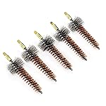 BOOSTEADY 5 Pcs Phosphor Bristle Bronze Bore Gun Cleaning Brush for Pistol Shotgun with 50 Professional Square Patches Multi-Caliber