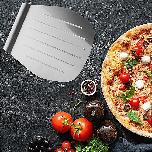Miniatura 4 de Kichvoe Levantador de tartas Pizza Peel Cake Pizza Transfer Tray Acero inoxidable Pastelería Herramienta para hornear Cortador de masa Herramienta